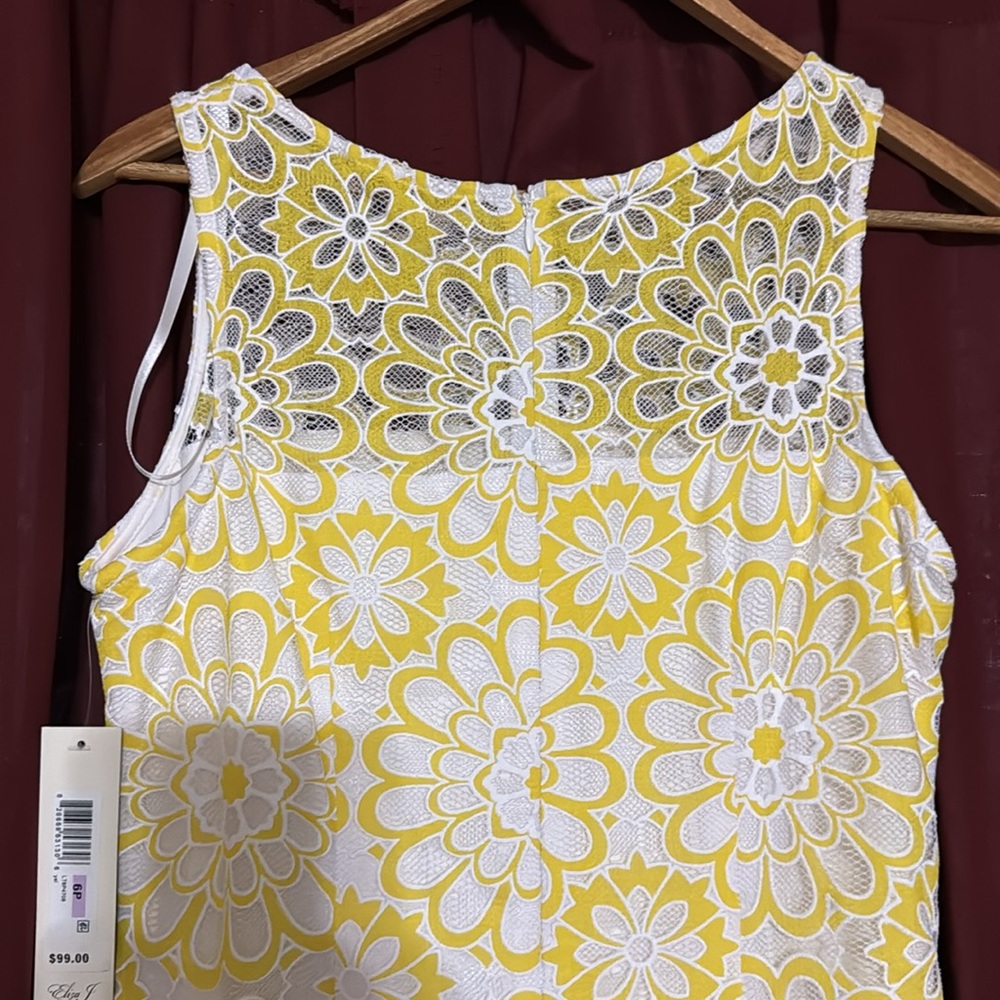 Brand new, Eliza J yellow and white lace dress size 6p summer dress - Picture 6 of 6
